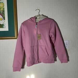 Boden Reversible Sherpa Hoodie Vintage Mauve Size 12-13Y